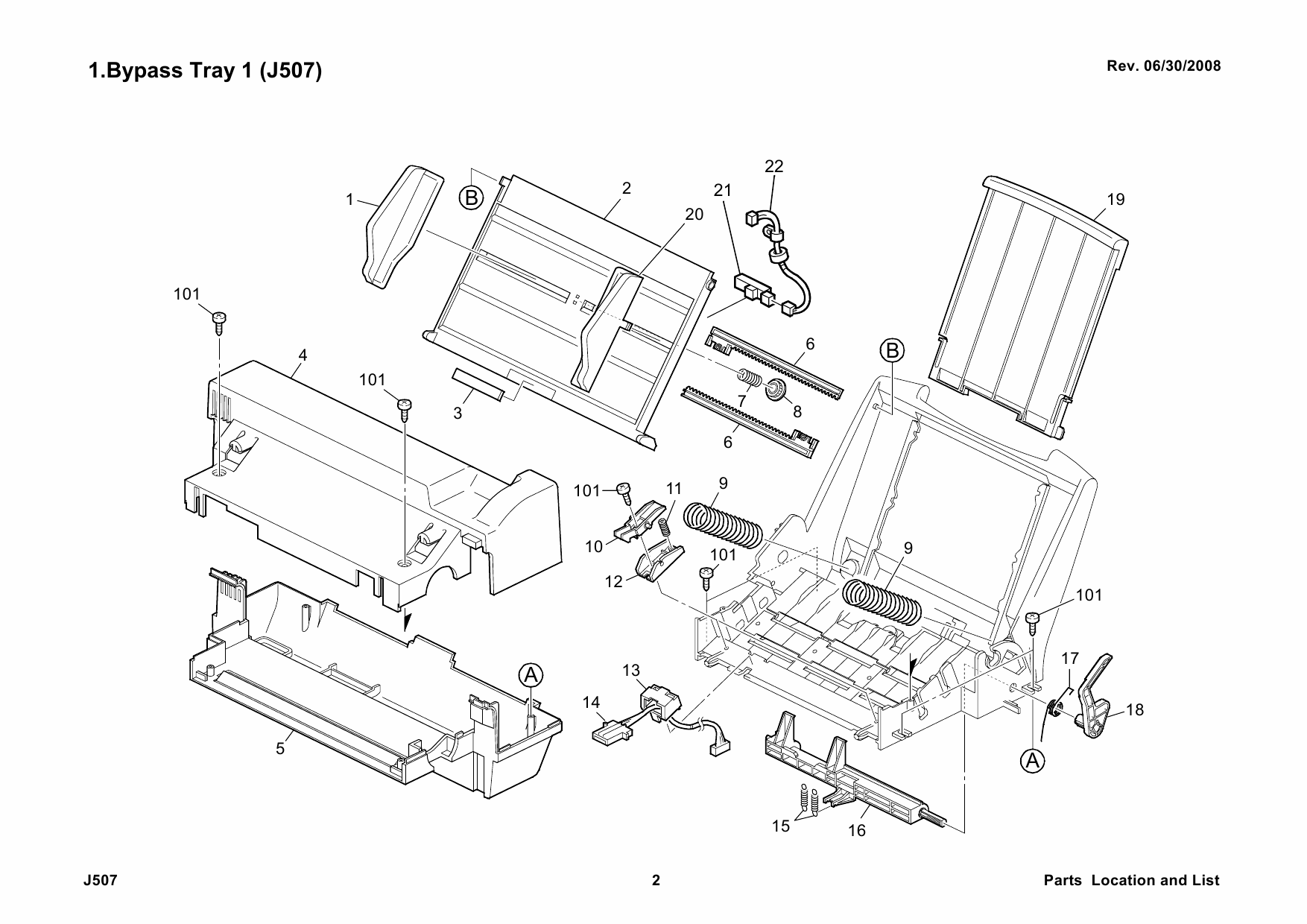RICOH Options J507 Multi-Bypass-Tray-Type-1000 Parts Catalog PDF download-2 RICOH Options J507 Multi-Bypass-Tray-Type-1000 Parts Catalog PDF download-2